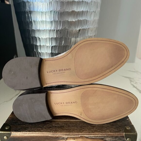 Lucky Brand Haylia Snake Print Pull-On Leather Booties - Picture 8 of 8